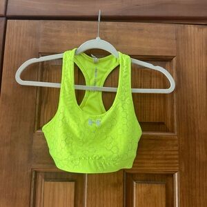 Under Armour Sports Bra Women’s Small Neon Lime Yellow Honeycomb Reversible